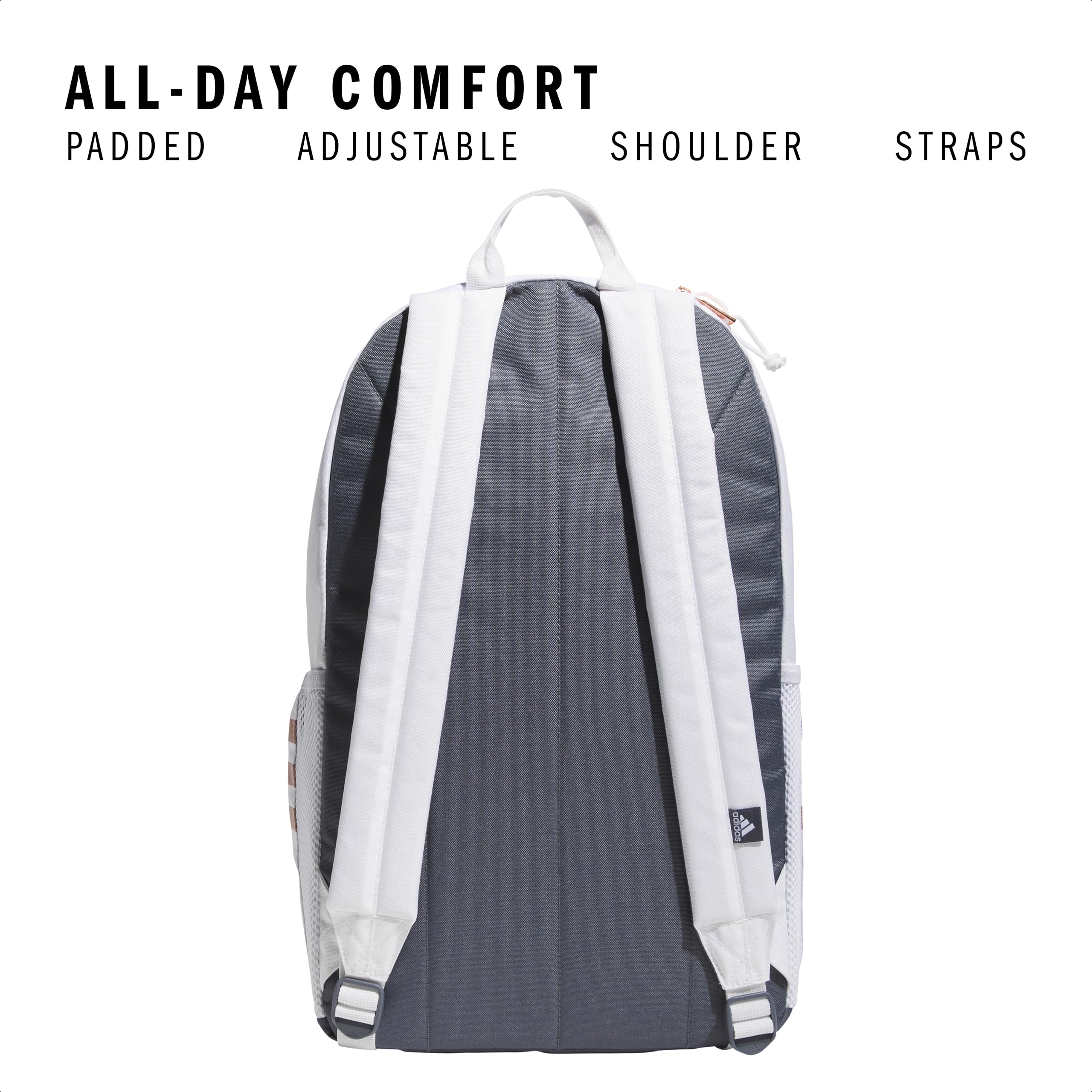 3-Stripe Classic Sports Backpack with Laptop Sleeve, Multi-Pocket Design and Water Bottle Holders