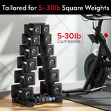 Crostice 6-Tier Dumbbell Rack Stand – Compact Ergonomic Weight Storage for Square Dumbbells & Neoprene Sets (Black)