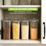 Clear Airtight Cereal Storage Containers with Pour Spout – Leakproof Pantry Canisters with Labels & Marker