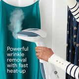 Conair Turbo ExtremeSteam Blue Professional Handheld Garment Steamer 1875W with Aluminum Steam Plate and Creaser