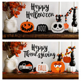 Reversible Halloween & Fall Wooden Table Decor – 3 Double-Sided Pumpkin Signs for Home & Office