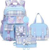 3-Piece Girls School Backpack Set with Lunch Bag