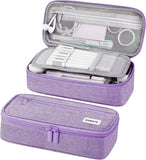 Large 80-Pencil Canvas Organizer Case with 5 Compartments
