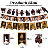 Halloween Party Decoration Kit – Complete Hanging Swirls & Banner Set with Bats, Ghosts & Pumpkins