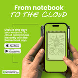 Rocketbook Mini Reusable Smart Notebook – Pocket Size Cloud-Connected Dot Grid Notepad (Gray, 3.5” x 5.5”)