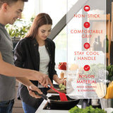24-Piece Nylon & Stainless Steel Kitchen Utensil Set – Heat Resistant, Non-Stick Safe (Red)