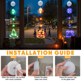 Halloween Window Lights Set – 3 Pack LED Pumpkin, Spider & Witch Hat Decorations with Timer & Flash Modes for Indoor Spooky Glow