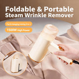 Toplepor Foldable Handheld Garment Steamer 1500W Fast Heat Portable Steam Iron with Detachable Tank