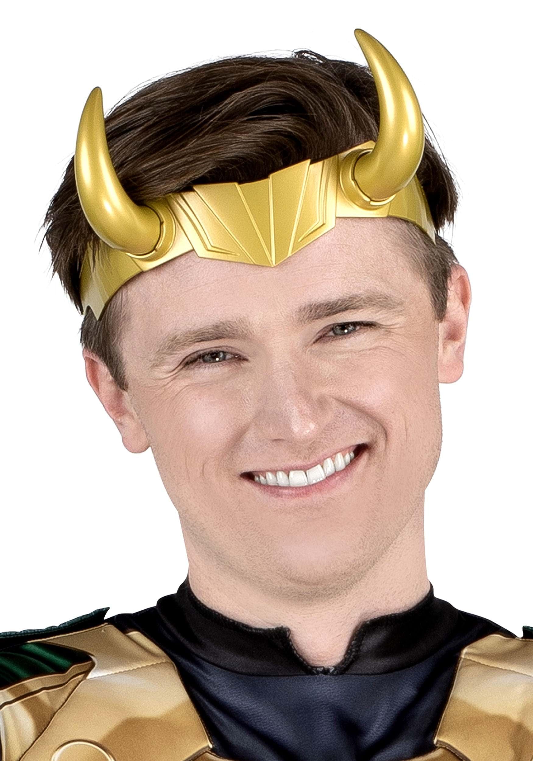 Marvel Loki Costume for Men – Deluxe Green & Gold Jumpsuit with Cape & Horned Headband for Halloween & Cosplay