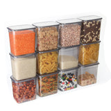 12-Piece Airtight Kitchen Storage Container Set – Stackable BPA-Free Food Canisters for Pantry Organization (Black)
