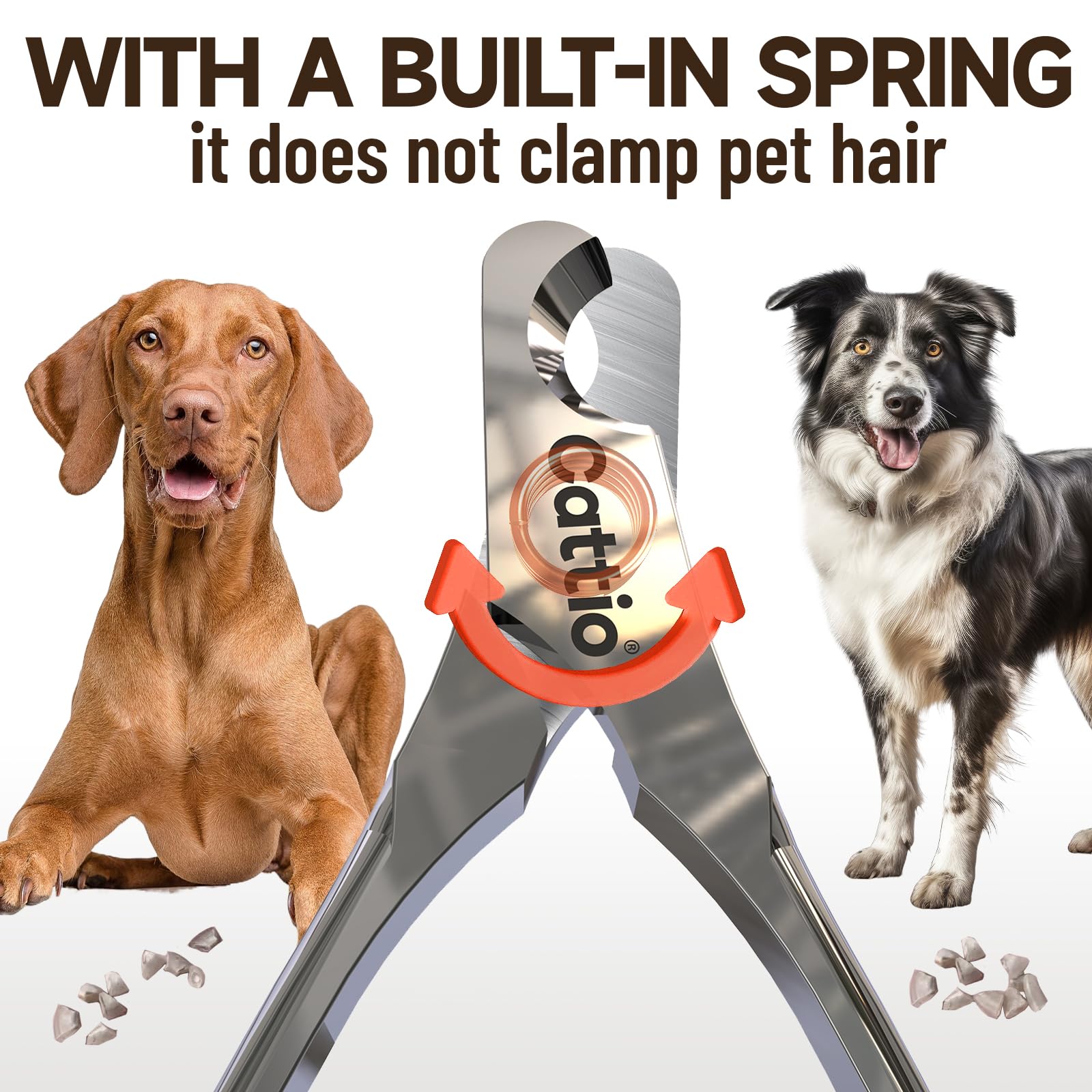 Professional Dog Nail Clippers Set with Ultra-Sharp Stainless Steel Blades – Precision Pet Nail Trimming Tool with Safety Spring Design (Glossy Edition)