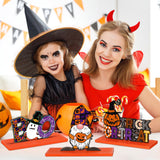 6-Piece Wooden Halloween Table Centerpieces 🎃 Cats, Ghosts & Bats – Festive Multicolor Home Decorations