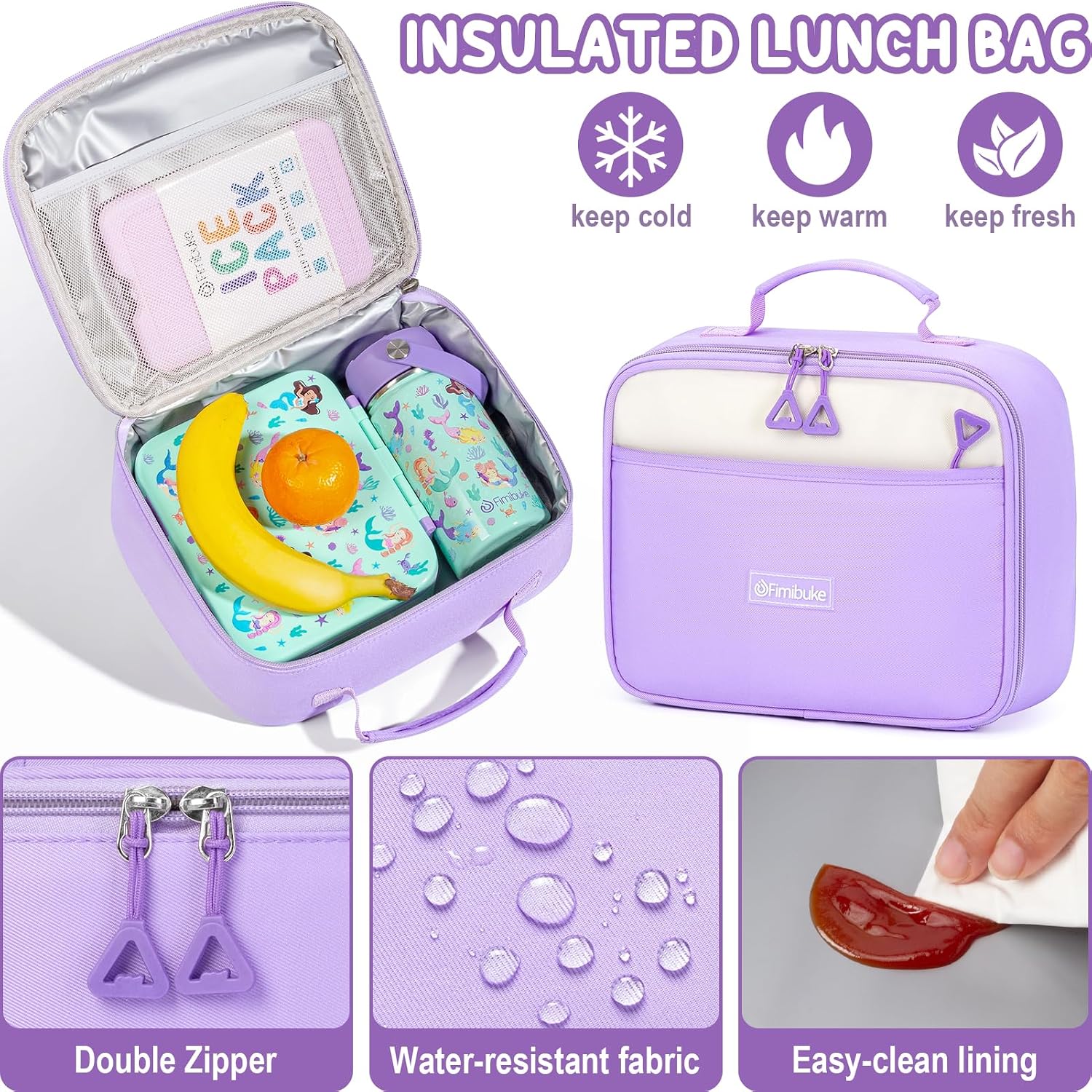 Blue 3-Piece Waterproof School Backpack Set