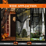 Black Creepy Cloth Halloween Decoration – Stretchy Cotton Haunted House Fabric for Indoor & Outdoor Spooky Décor
