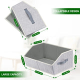 Homsorout Closet Organizer Bins (6-Pack) – Trapezoid Fabric Storage Cubes with Handles, Collapsible Shelf Organizers (Light Gray / Blended)