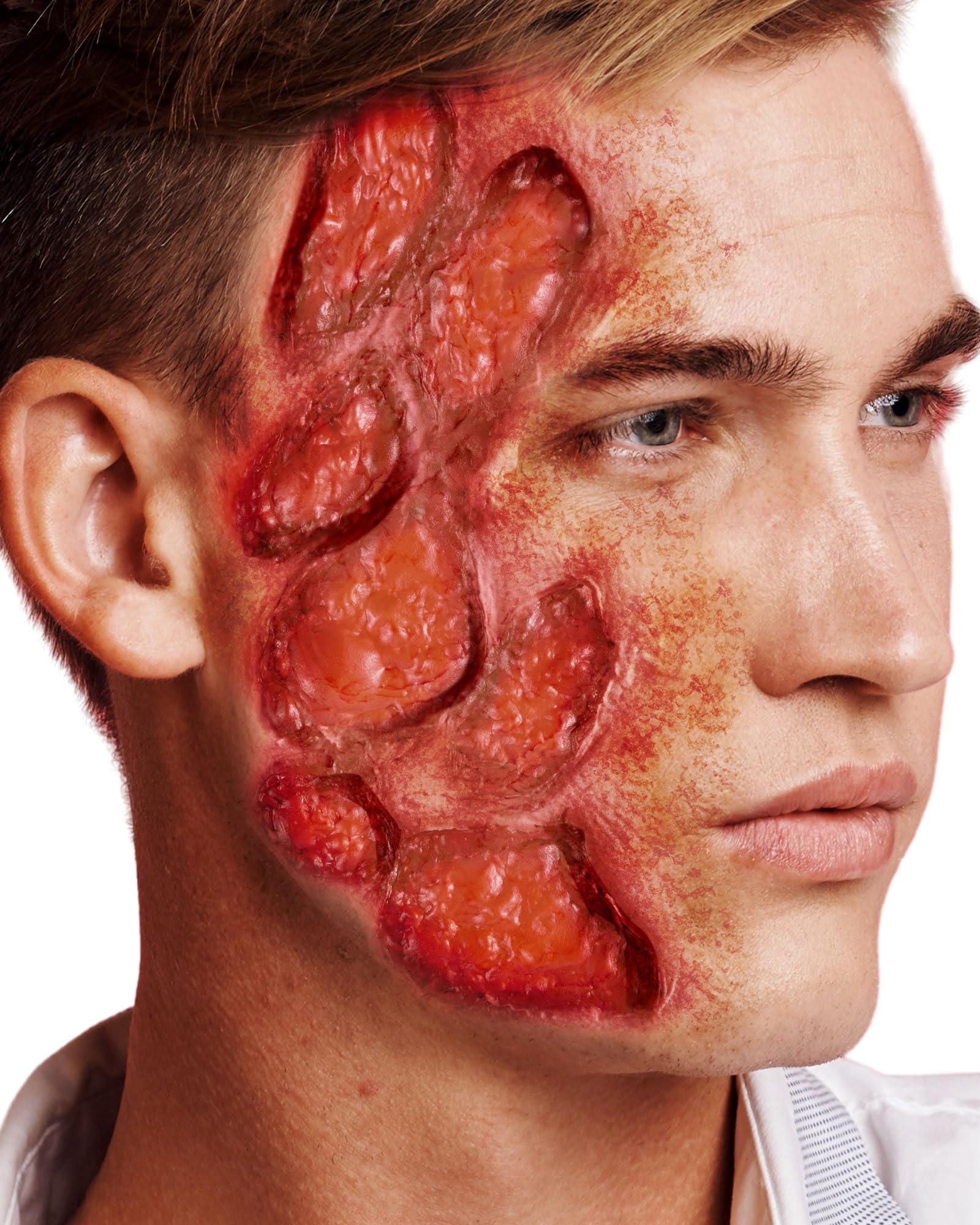 Latex Halloween Prosthetic Appliance – Unpainted Realistic FX Face Piece for Custom Makeup & Cosplay 🎭🩸