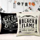 Halloween Pillow Covers – Set of 4 Farmhouse Style Decorative Cushion Cases (18x18 Inches, Hocus Pocus Halloween Home Décor)