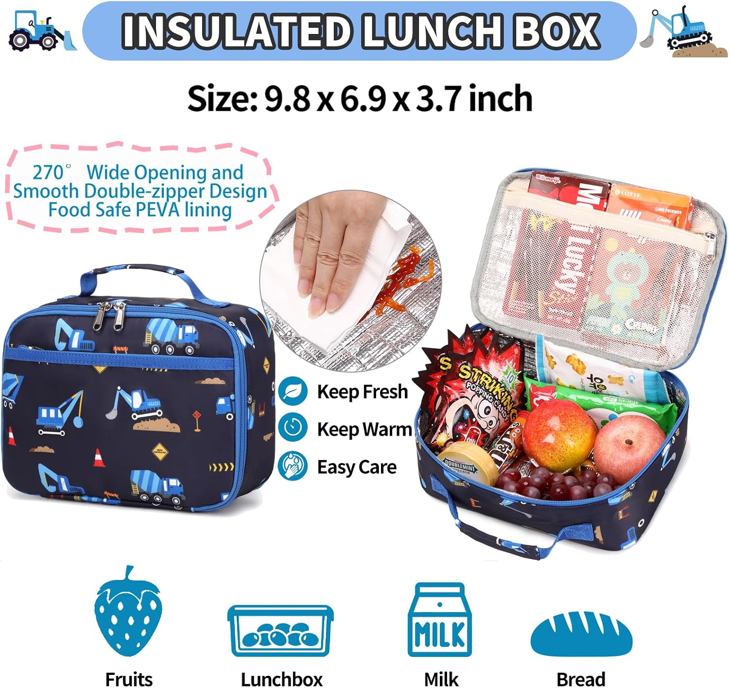 15-Inch Preschool Backpack Set with Matching Lunch Box