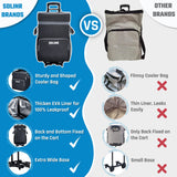 SDLINR 72-Can Large Rolling Cooler, Leakproof Insulated Soft Cooler with Detachable Cart & All-Terrain Wheels (Dark Gray)