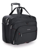 Bagsmart Rolling Laptop Briefcase with Wheels for 17.3-Inch Laptop & TSA Lock – Black