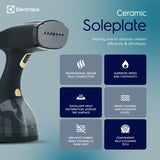 Electrolux Black Professional Handheld Garment Steamer with Ceramic Soleplate and Advanced Leak-Proof Steam Technology