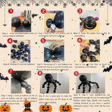 Halloween Balloon Garland Kit – 135pcs Black, Orange, Gray Balloons with Foil Bats, Cat Moon & Accessories
