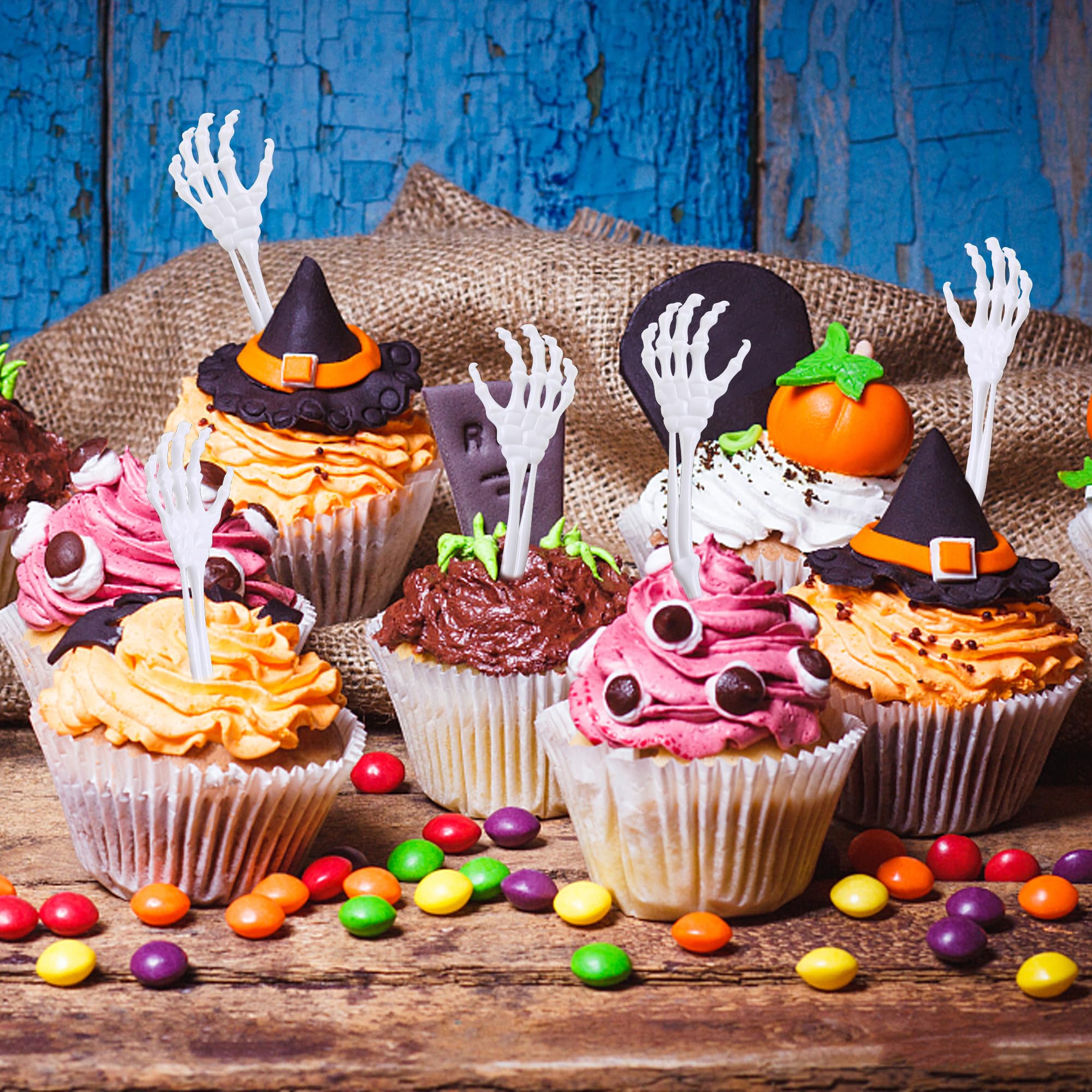 Halloween Skeleton Drink Stirrers – 25 Pcs Plastic Swizzle Sticks for Cocktails & Party Drinks