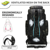 70L Tactical Camping & Hiking Backpack – Large-Capacity Water-Repellent Outdoor Pack with Breathable Support (Black)