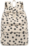 Bluboon Teen Girls School Backpack with Laptop Compartment, Corduroy Floral Design, Lightweight Daily Bookbag