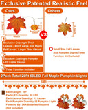Maple Leaf & Pumpkin Fall Garland Lights – 20FT 60 LED Battery Operated with Timer (2-Pack, Warm White, Indoor/Outdoor)