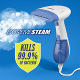 Conair ExtremeSteam White & Blue Dual Heat Handheld Garment Steamer 1200W Professional Fabric Steam System