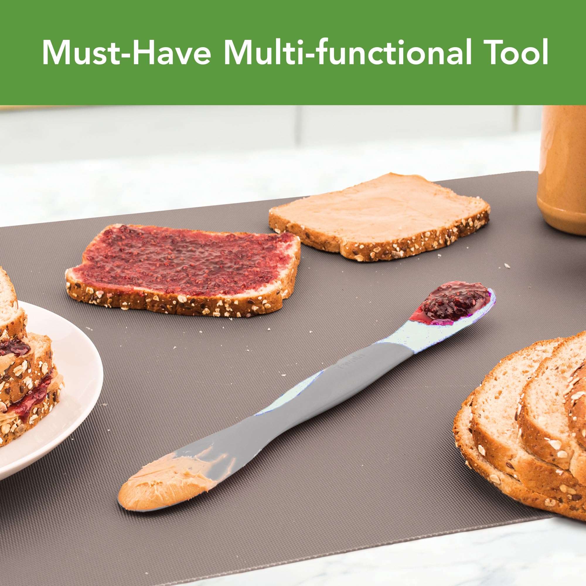 Tovolo Scoop & Spread Large – Dual-End Silicone & Nylon Spreader for Peanut Butter, Jelly & More