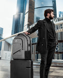 Matein 17″ TSA-Approved Travel Laptop Backpack – Large Carry-On with USB Charging & Trolley Sleeve (Grey)