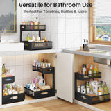 Extra-Large 2-Tier Under Sink Organizer (2-Pack) – Heavy-Duty Mesh Pull-Out Drawers for Framed & Frameless Cabinets, Black