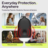 Weten Rechargeable Personal Safety Alarm Keychain – 130dB Siren with LED Light, Dual Panic Trigger (Black & White, 2-Pack)