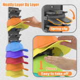 Wall-Mount Hat Organizer for Baseball Caps (2-Pack) – Spring-Clip Cap Rack with Adhesive or Screw Install, Matte Black