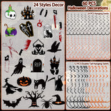 Halloween Hanging Swirl Decorations Set 🎃 – 60-Piece Indoor & Outdoor Party Kit with Ghosts, Bats & Pumpkins