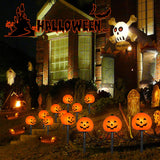 2025 LED Halloween Pumpkin Pathway Lights – 7FT Plug-In Jack-O’-Lantern Yard Stakes, UL Certified & IP44 Waterproof (4-Pack)
