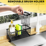 Stainless Steel Kitchen Sink Organizer with Automatic Drainage – 3-Compartment Sponge Holder