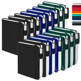 Feela A6 College Ruled Notebook Set – 15 Pocket Journals with 15 Black Retractable Pens (Black, Navy & Dark Green)