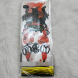 Halloween Treat Bags Set – 200 Cellophane Candy Bags with 240 Twist Ties (4 Festive Designs)