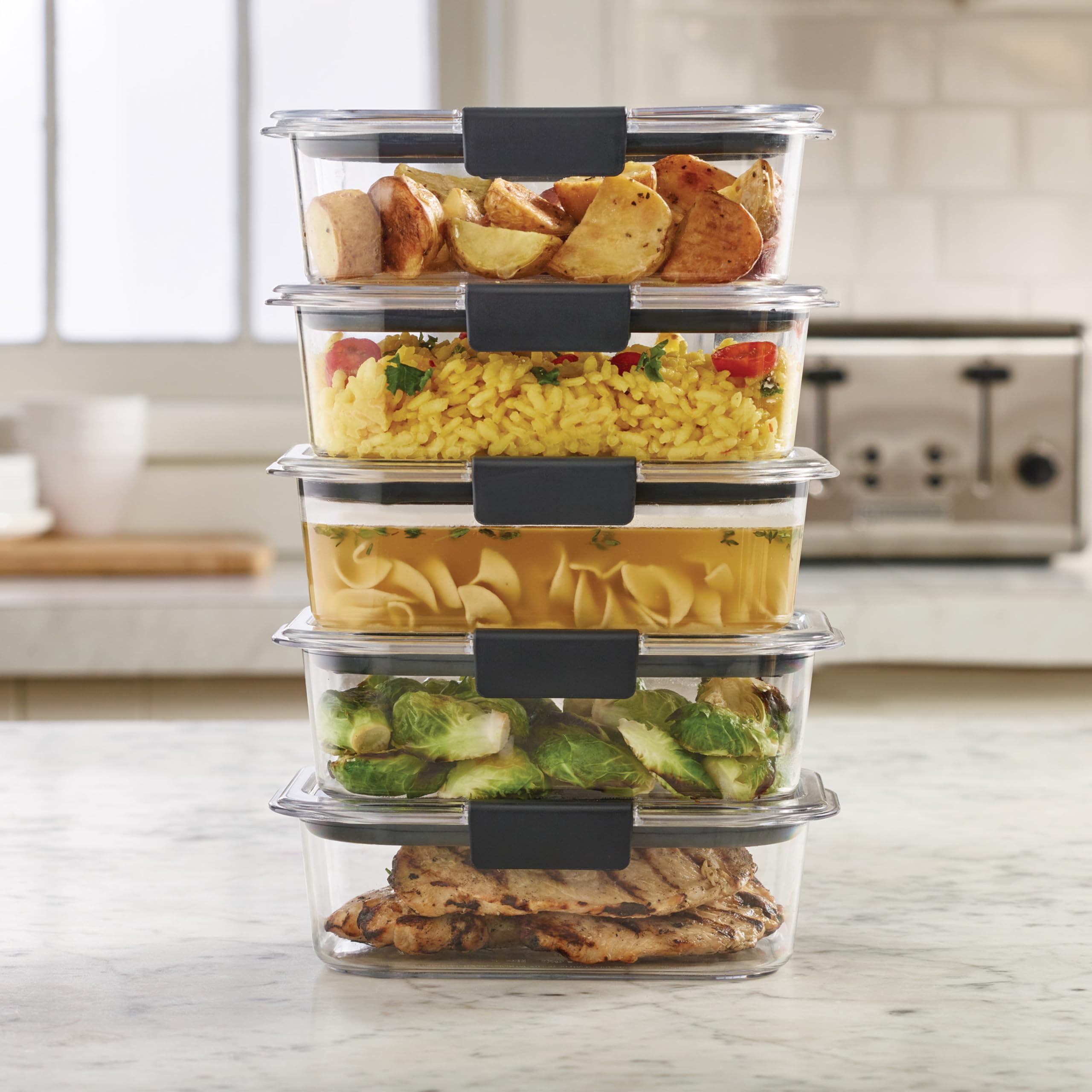 Brilliance Tritan Food Storage Containers – 3.2-Cup Leak-Proof Stackable Set (10-Piece)