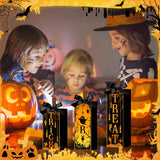 Trick or Treat Wooden Block Set – Halloween Table & Mantel Decor with Pumpkins, Ghosts & Bats