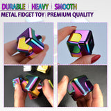 Metal Fidget Spinner Cube Stress Relief Desk Toy Silent Pocket Size ADHD Focus Gadget