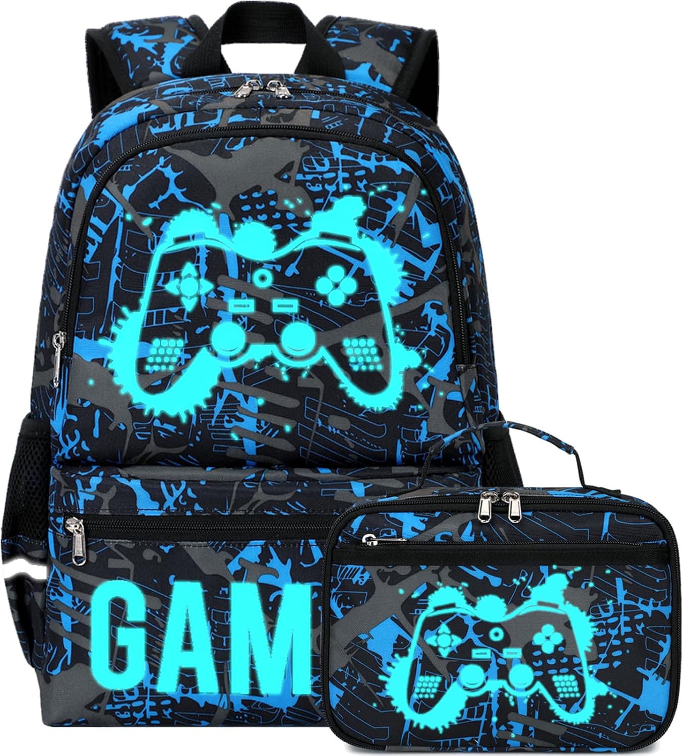 Floral Lake School Backpack Set with Insulated Lunch Bag