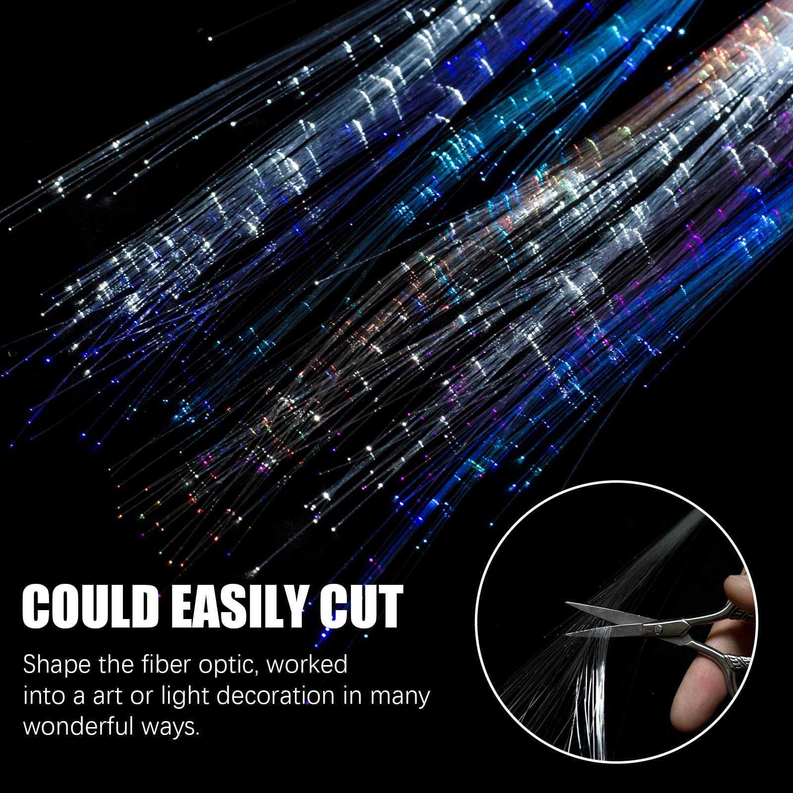 15-Pack Multicolor LED Hair Extension Clips – Fiber Optic Light-Up Braids with Heart & Butterfly Clips for Parties & Festivals