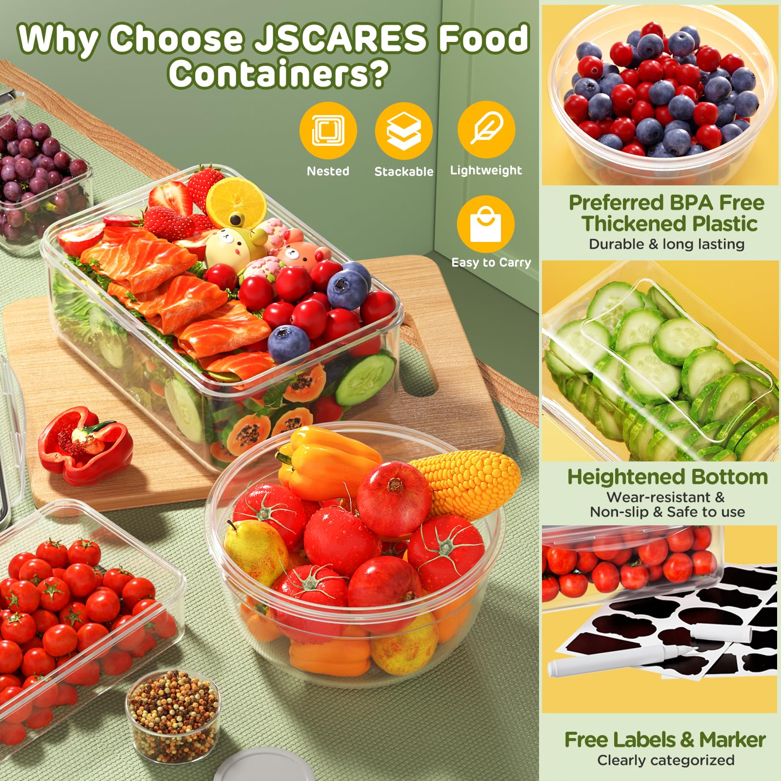 Food Storage Containers with Lids – 20-Piece BPA-Free Airtight Leakproof Set (Multi-Size)
