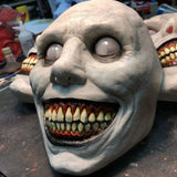 White Demon Grin Mask – 3D Latex Horror Face with Bloody Teeth & Demonic Eyes 💀😈