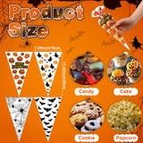 200 Pcs Halloween Cone Treat Bags – Pumpkin, Ghost, Bat & Spider Designs for Candy, Cookies & Party Favors (Cellophane, 4 Styles)