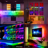 RGB Under Cabinet Lights with App & 40-Key Remote – 16 Million Colors, Music Sync & Dimmable White (Multicolor)